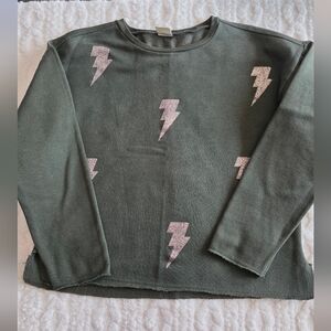 Zara Kids Lightning Bolt Sweatshirt Youth 13/14 (164) – Glitter Bolt Graphic